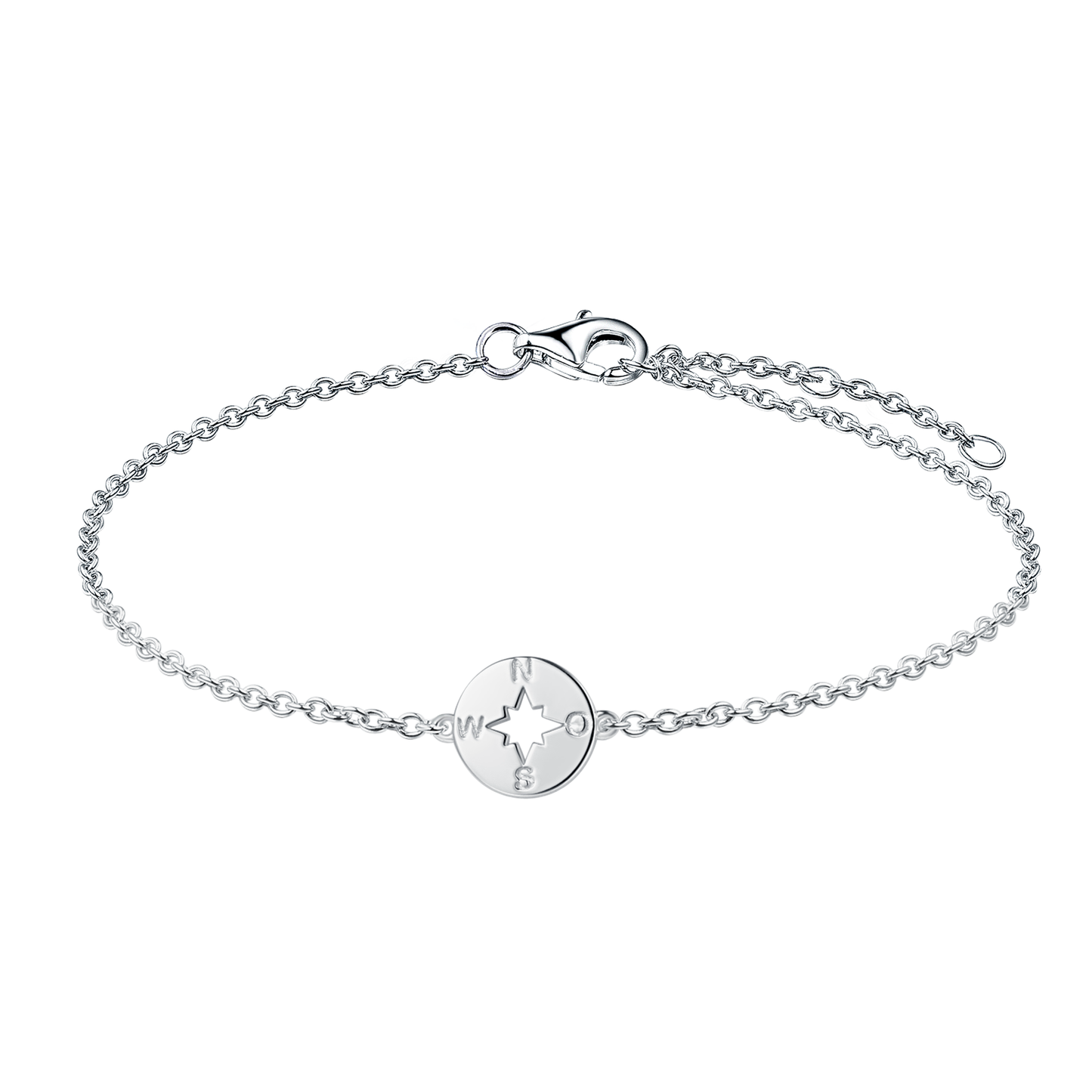 Silberarmband Kompass