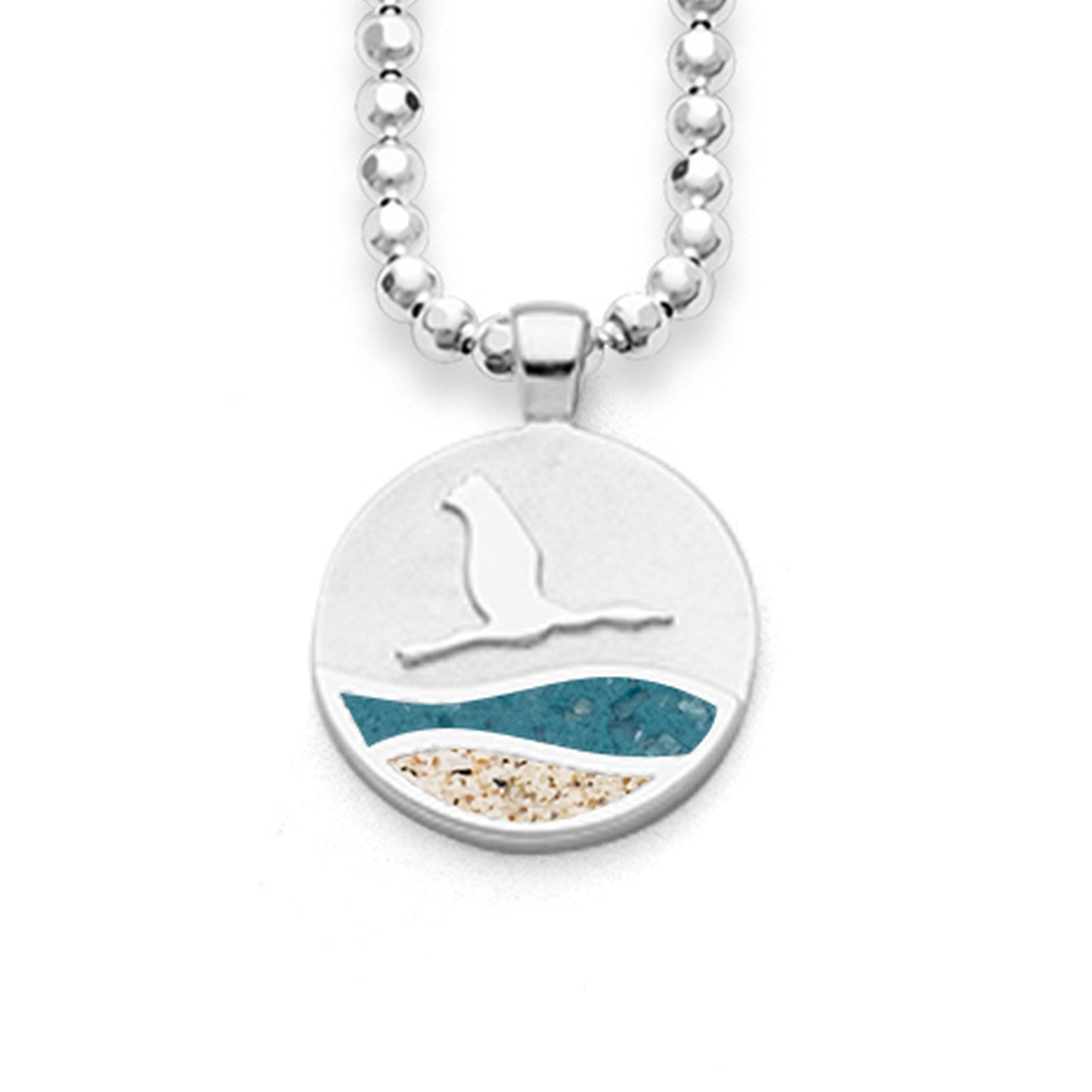 Anhänger Strandwellen "Kranich" 15 mm, Strandsand/Steinsand blau