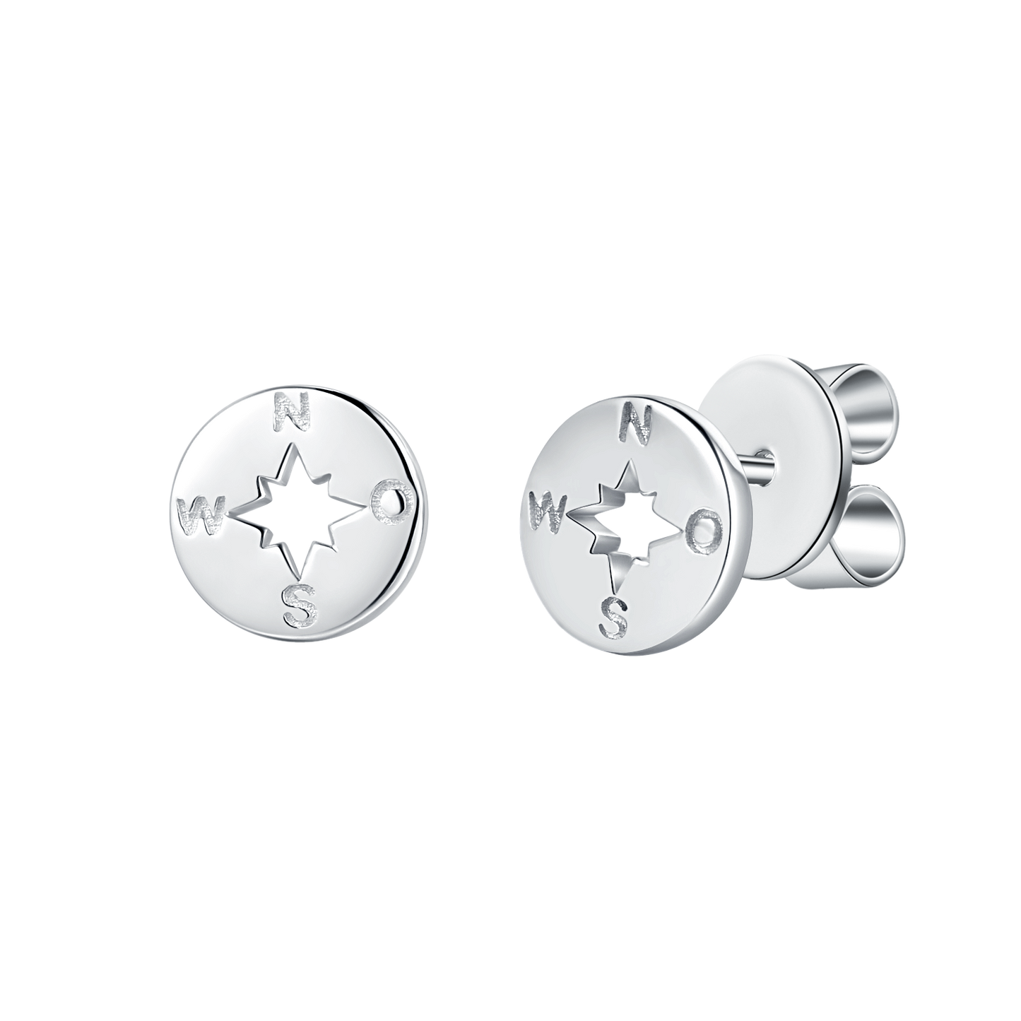 Silberohrstecker Kompassrose