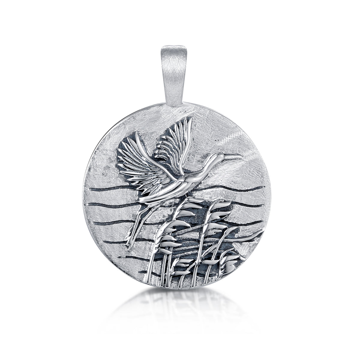 Anhänger "Kranich/ Schilf" silber