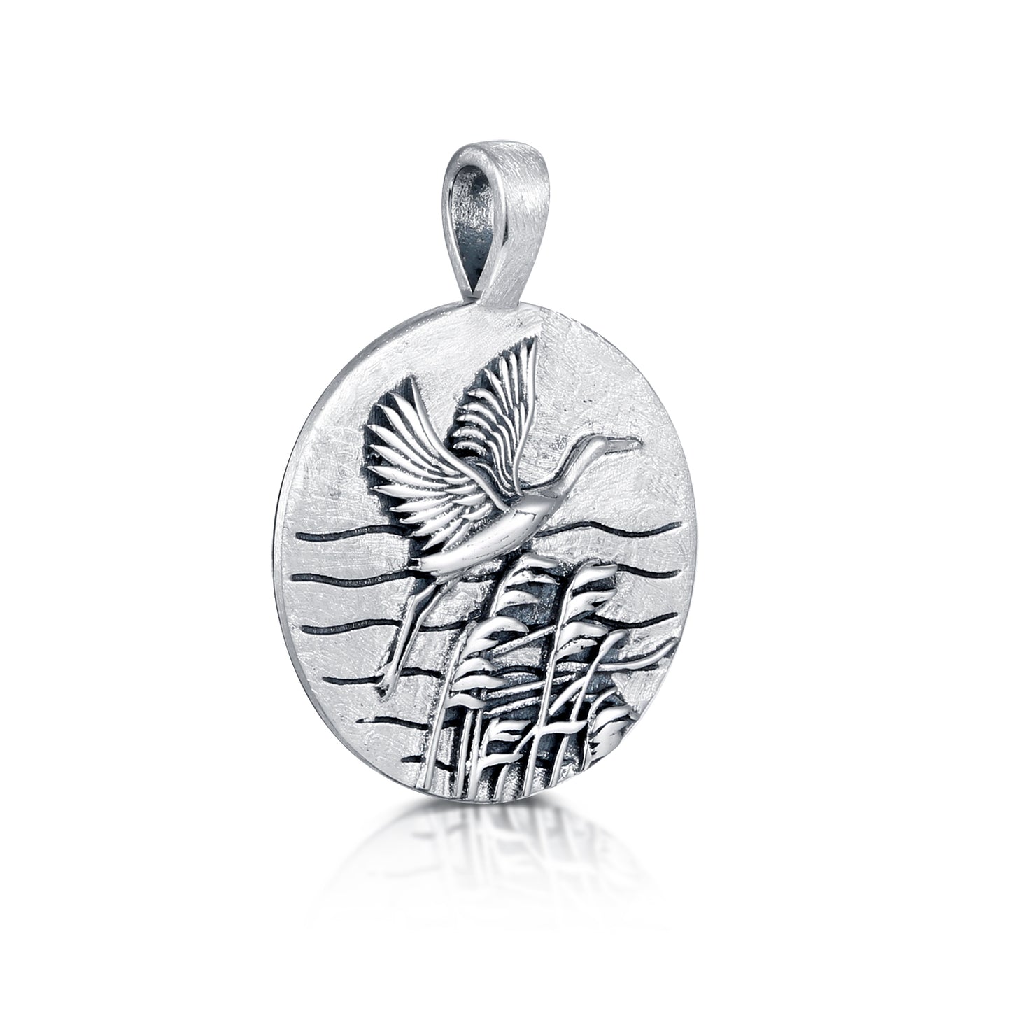 Anhänger "Kranich/ Schilf" silber