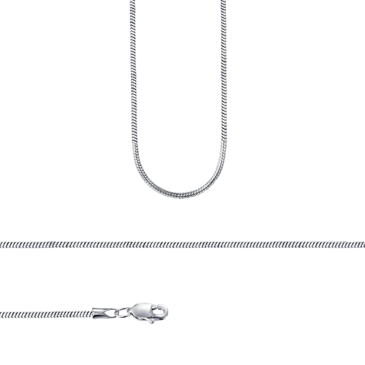 Schlangenkette 1,6 mm rhodiniert
