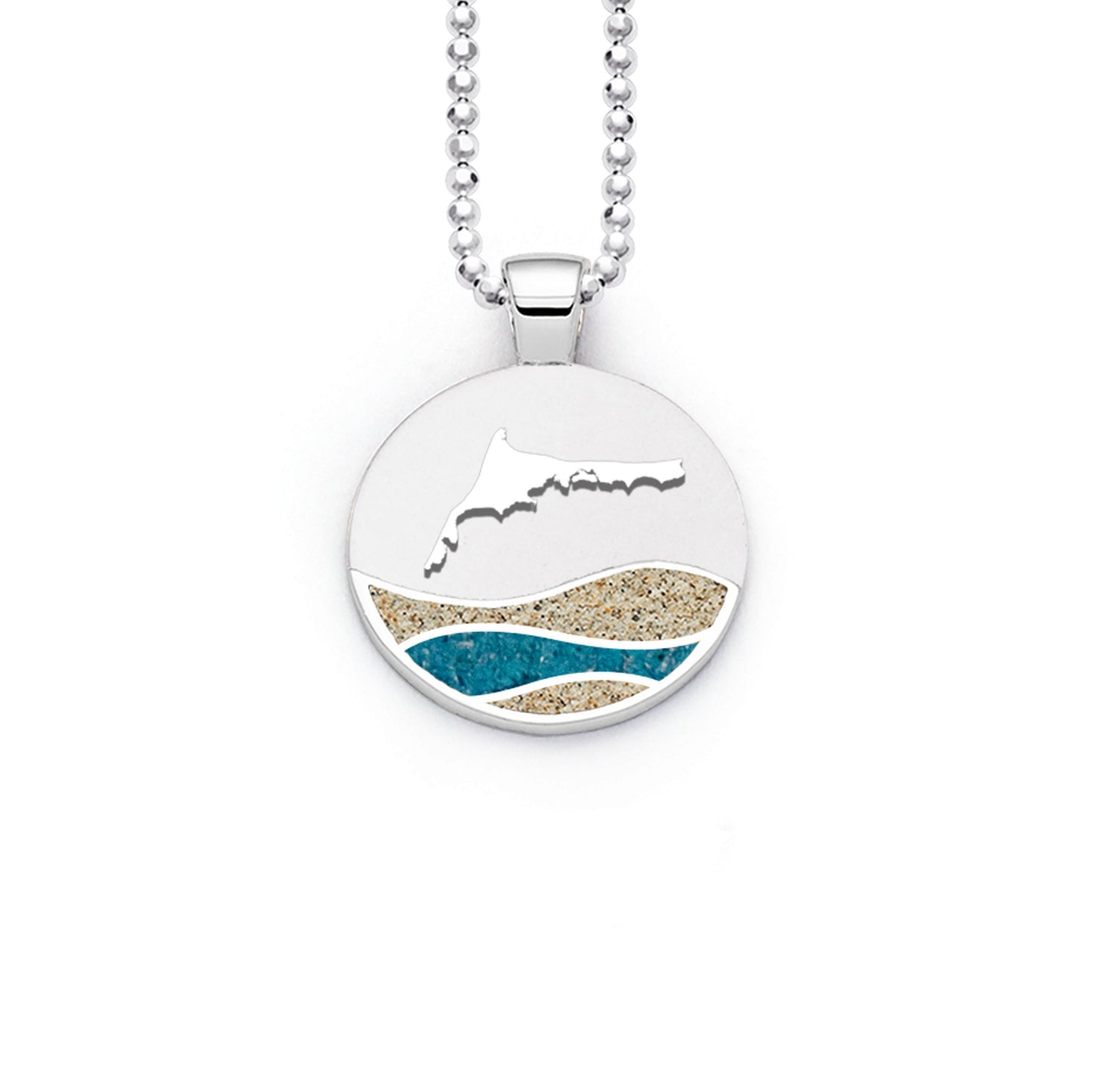 Anhänger Strandwellen "Fischland" Strandsand/blauer Steinsand