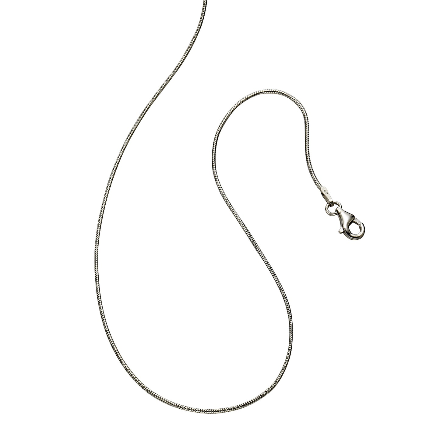 Collier Schlangenkette 925/- Sterling Silber rhodiniert 42 + 5cm