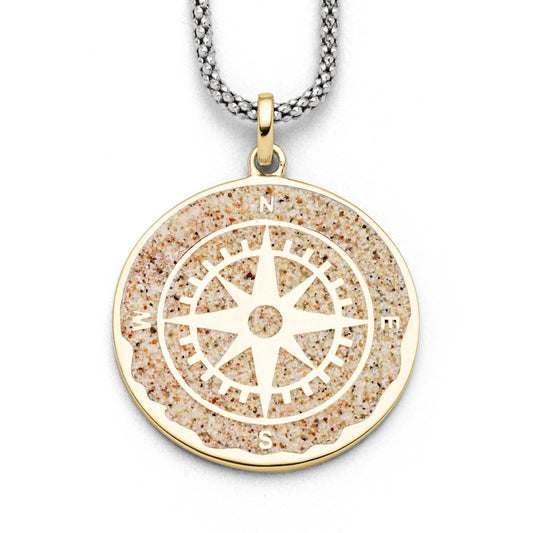 Anhänger "Kompassrose" vergoldet Strandsand